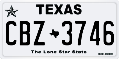 TX license plate CBZ3746