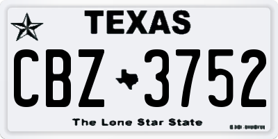 TX license plate CBZ3752