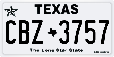 TX license plate CBZ3757
