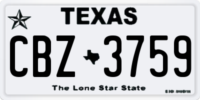 TX license plate CBZ3759