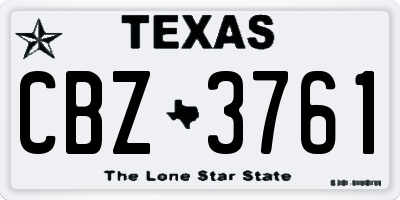 TX license plate CBZ3761