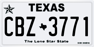 TX license plate CBZ3771