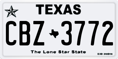 TX license plate CBZ3772