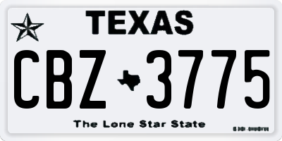 TX license plate CBZ3775