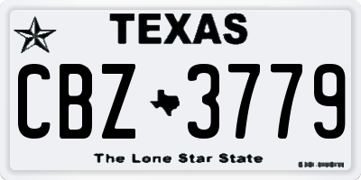 TX license plate CBZ3779