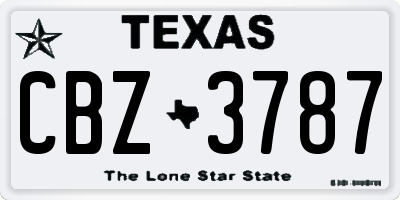 TX license plate CBZ3787