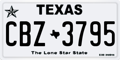 TX license plate CBZ3795