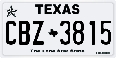 TX license plate CBZ3815