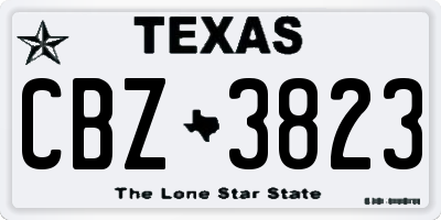 TX license plate CBZ3823