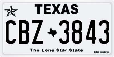 TX license plate CBZ3843