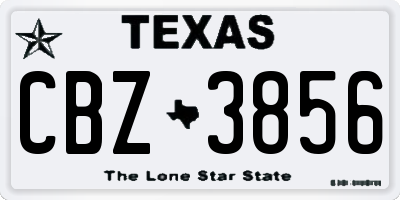 TX license plate CBZ3856