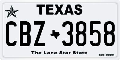 TX license plate CBZ3858