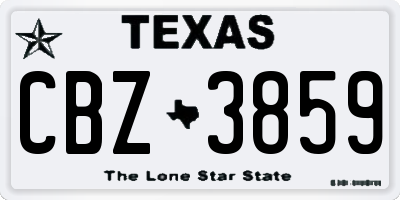 TX license plate CBZ3859