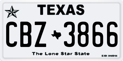 TX license plate CBZ3866