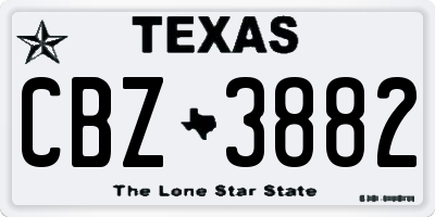 TX license plate CBZ3882