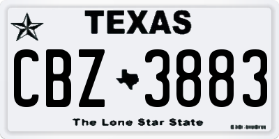 TX license plate CBZ3883