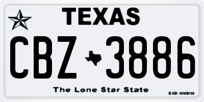 TX license plate CBZ3886