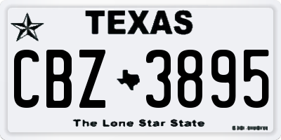 TX license plate CBZ3895