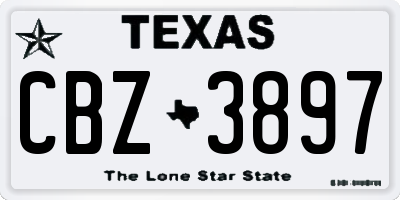TX license plate CBZ3897