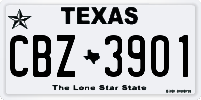 TX license plate CBZ3901