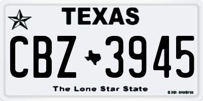 TX license plate CBZ3945