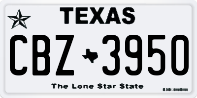 TX license plate CBZ3950