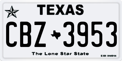 TX license plate CBZ3953