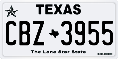 TX license plate CBZ3955