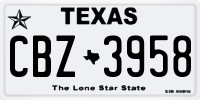 TX license plate CBZ3958