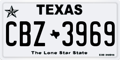 TX license plate CBZ3969