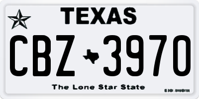 TX license plate CBZ3970