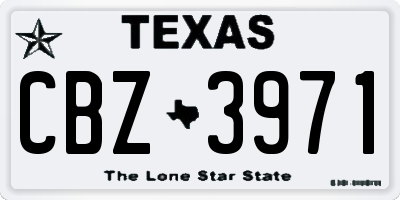 TX license plate CBZ3971