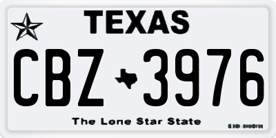 TX license plate CBZ3976