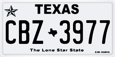 TX license plate CBZ3977