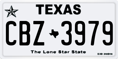 TX license plate CBZ3979