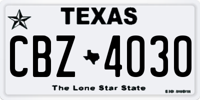 TX license plate CBZ4030