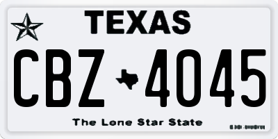 TX license plate CBZ4045