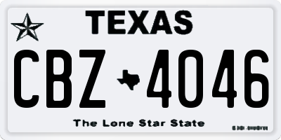 TX license plate CBZ4046