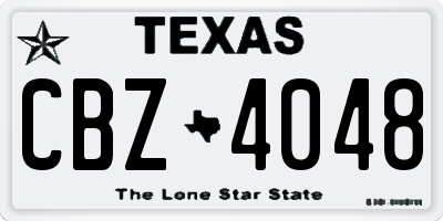 TX license plate CBZ4048