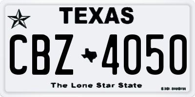 TX license plate CBZ4050