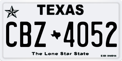 TX license plate CBZ4052
