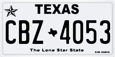 TX license plate CBZ4053