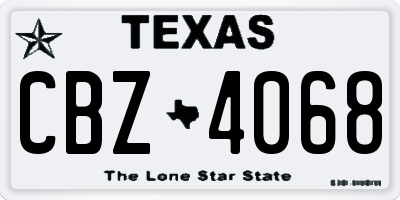 TX license plate CBZ4068