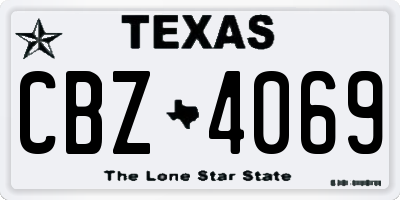 TX license plate CBZ4069