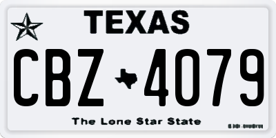 TX license plate CBZ4079