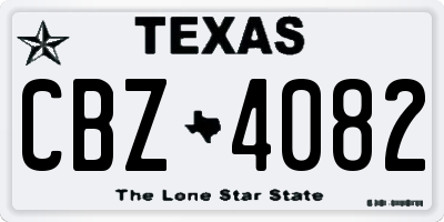 TX license plate CBZ4082
