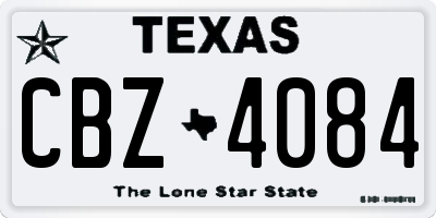 TX license plate CBZ4084