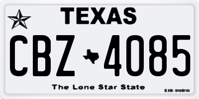 TX license plate CBZ4085