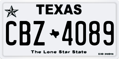 TX license plate CBZ4089