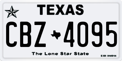 TX license plate CBZ4095